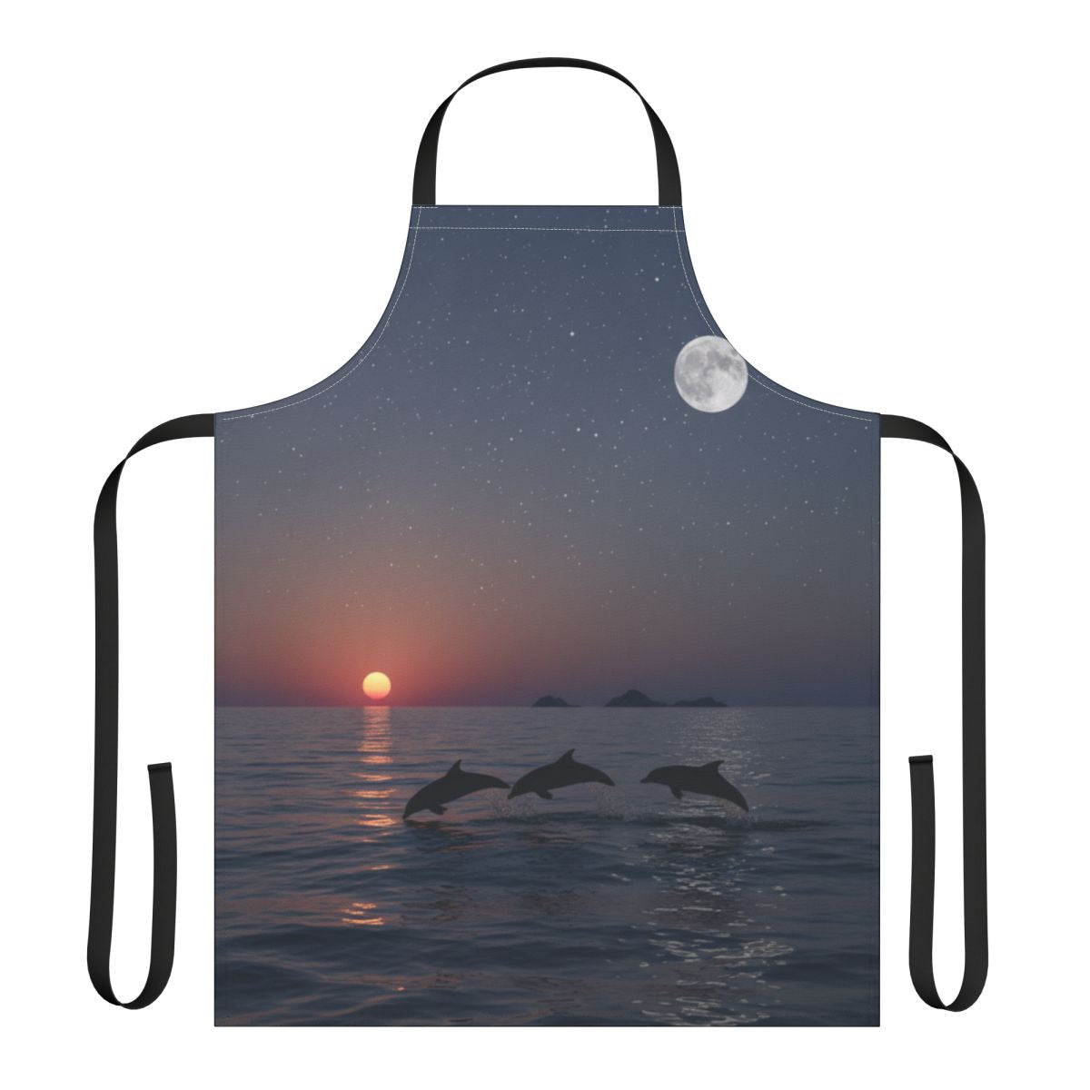 Dolphin Sunset and Moon Apron for Cooking or Crafts