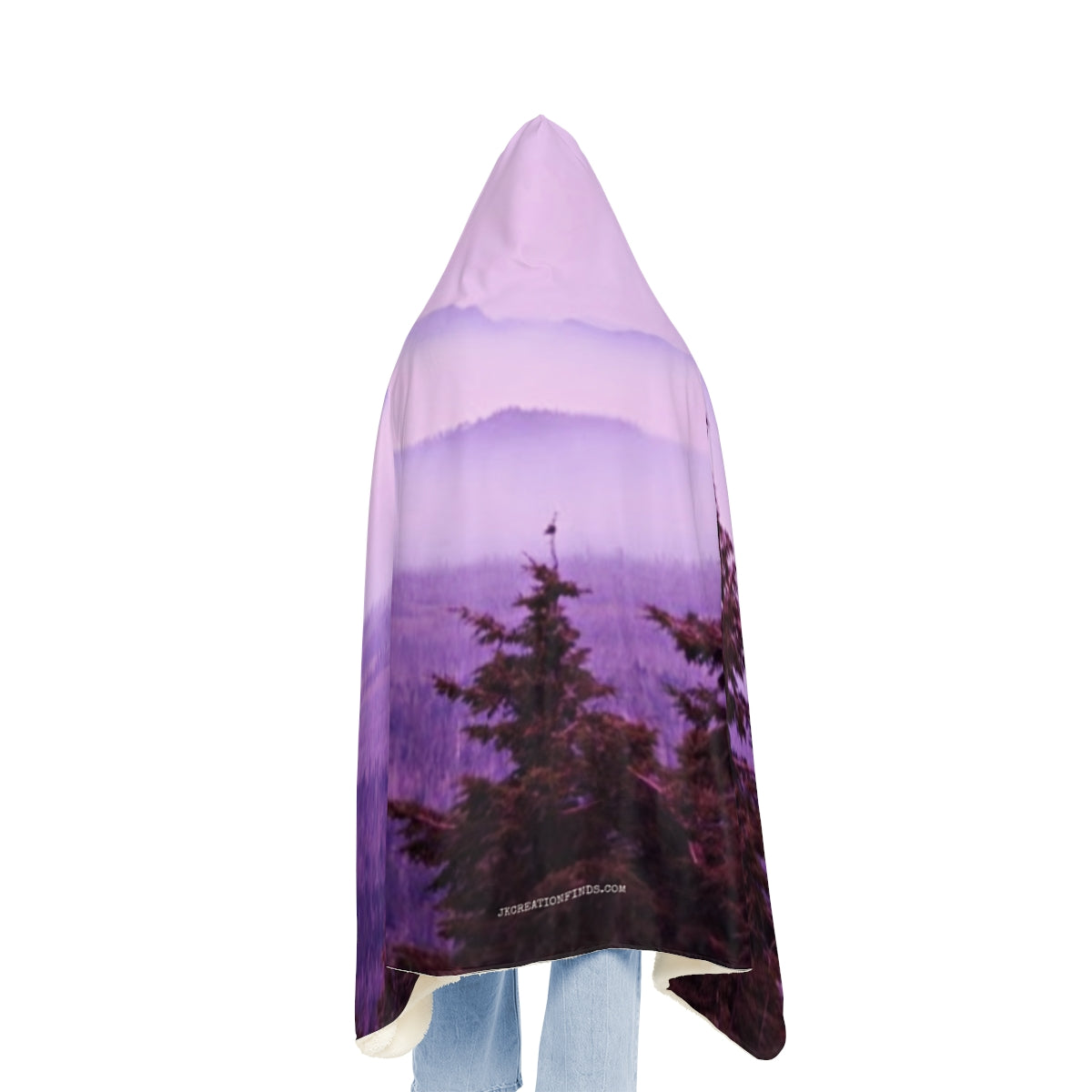 Serene Purple Forest Scene Hooded Blanket
