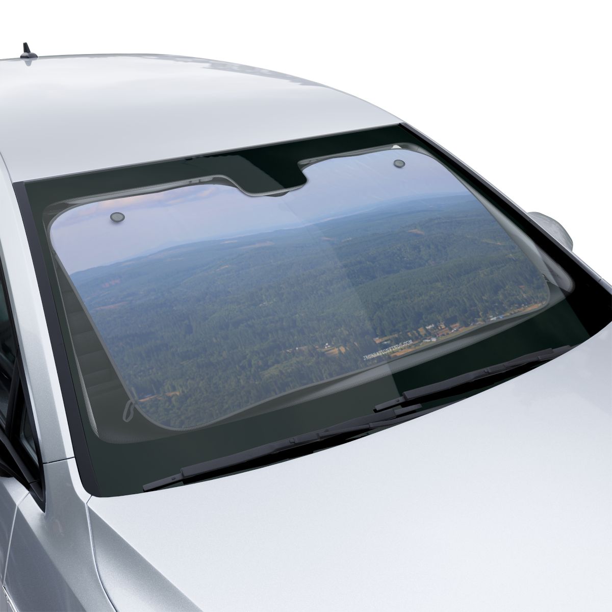 Windshield Sun Shade with Scenic Forest View