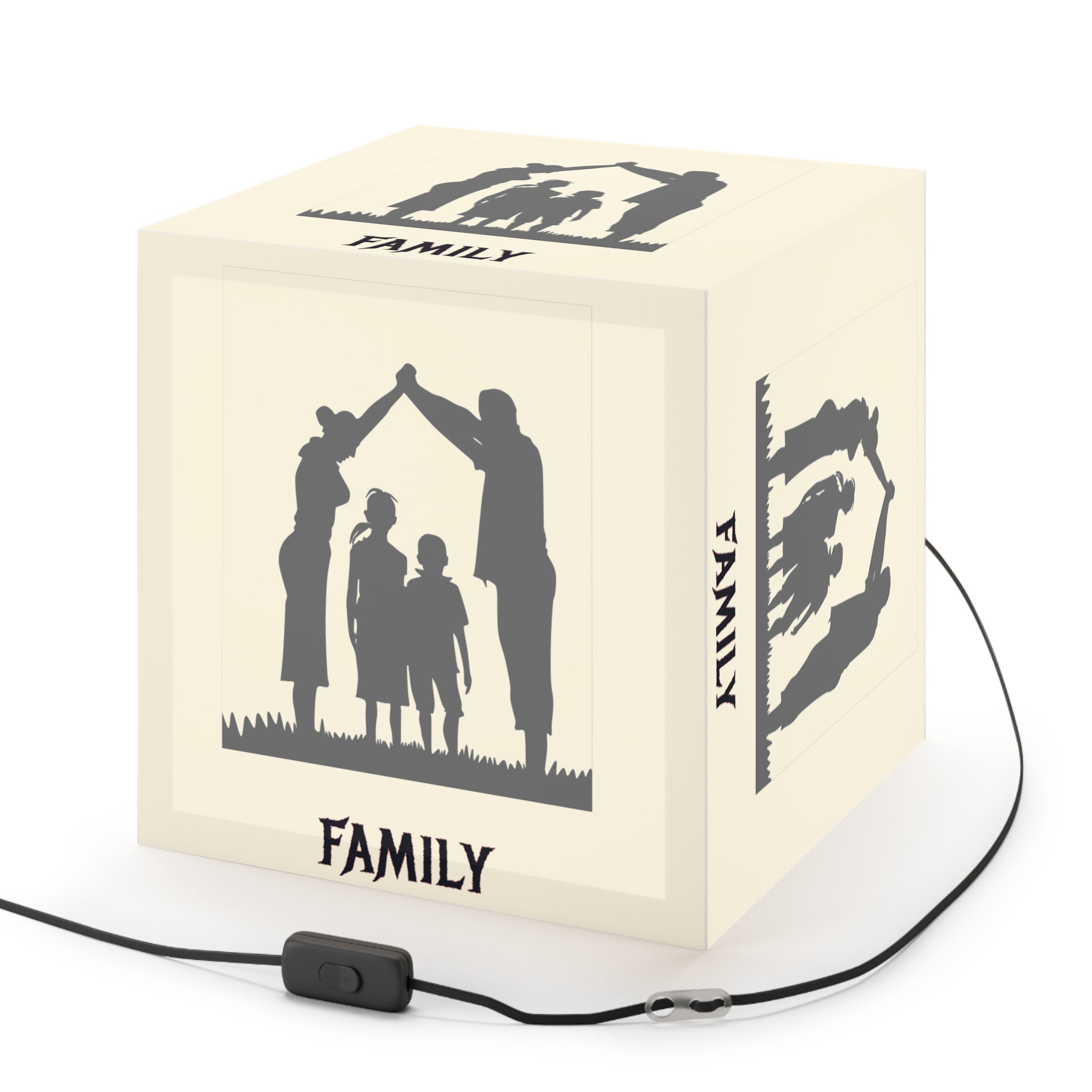 FAMILY Text Family Silhouette Cube Night Light product type