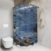 Coastal Waves Scenic Shower Curtain for Relaxing Bath