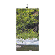 Flowing River and Lush Greenery Printed Towel