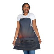Beautiful Ocean Sunset Dolphin Design Apron