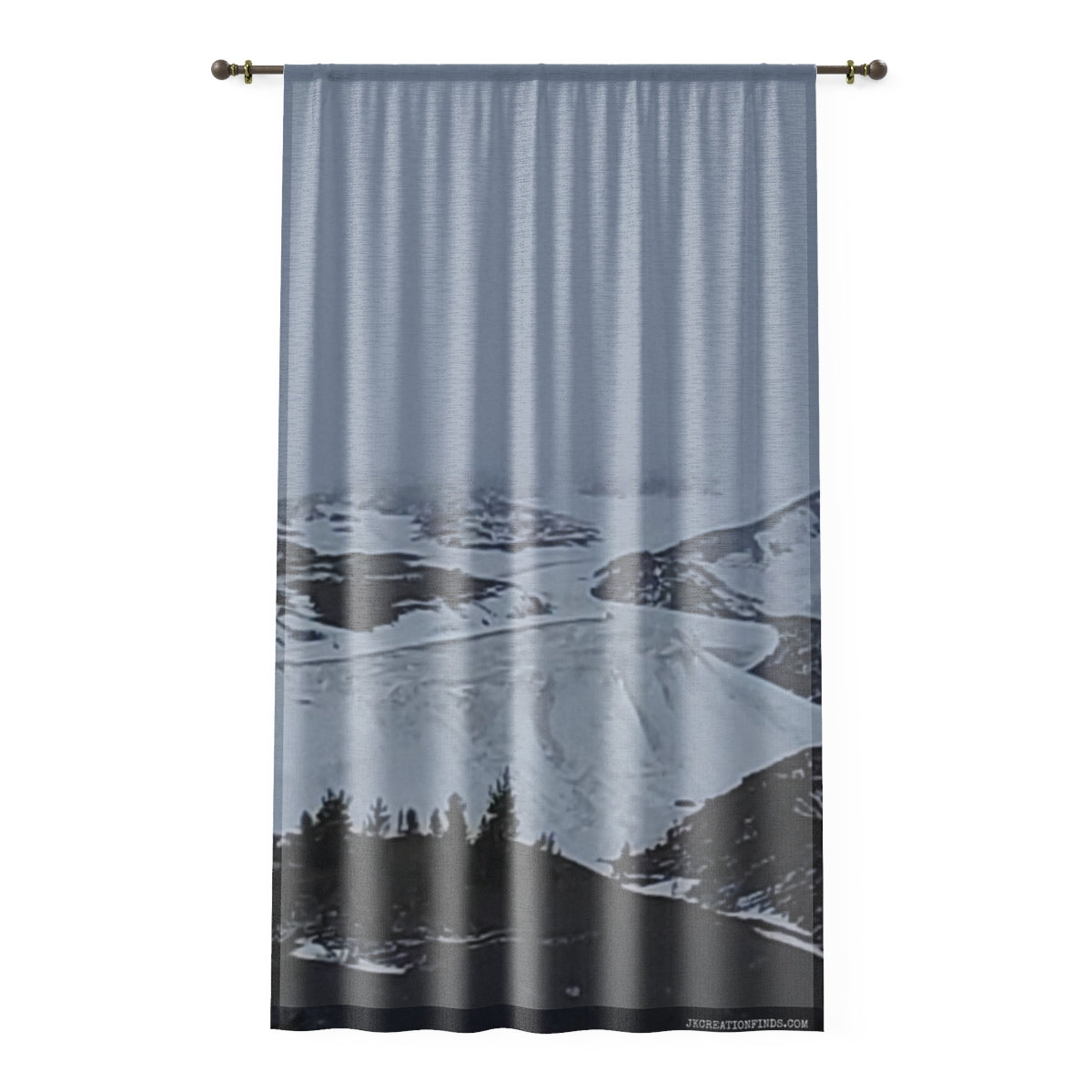 Snowy Mountain Landscape Print Shower Curtain