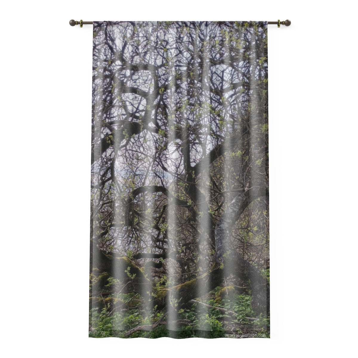 Enchanting Forest Landscape Print Decorative Curtain
