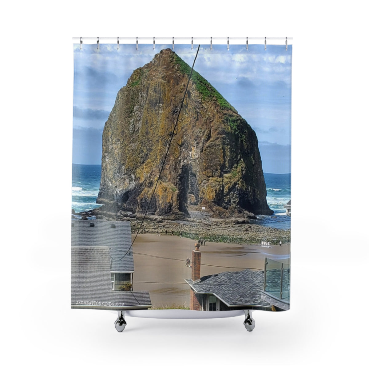 Scenic Coastal Rock View on a Beautiful Shower Curtain