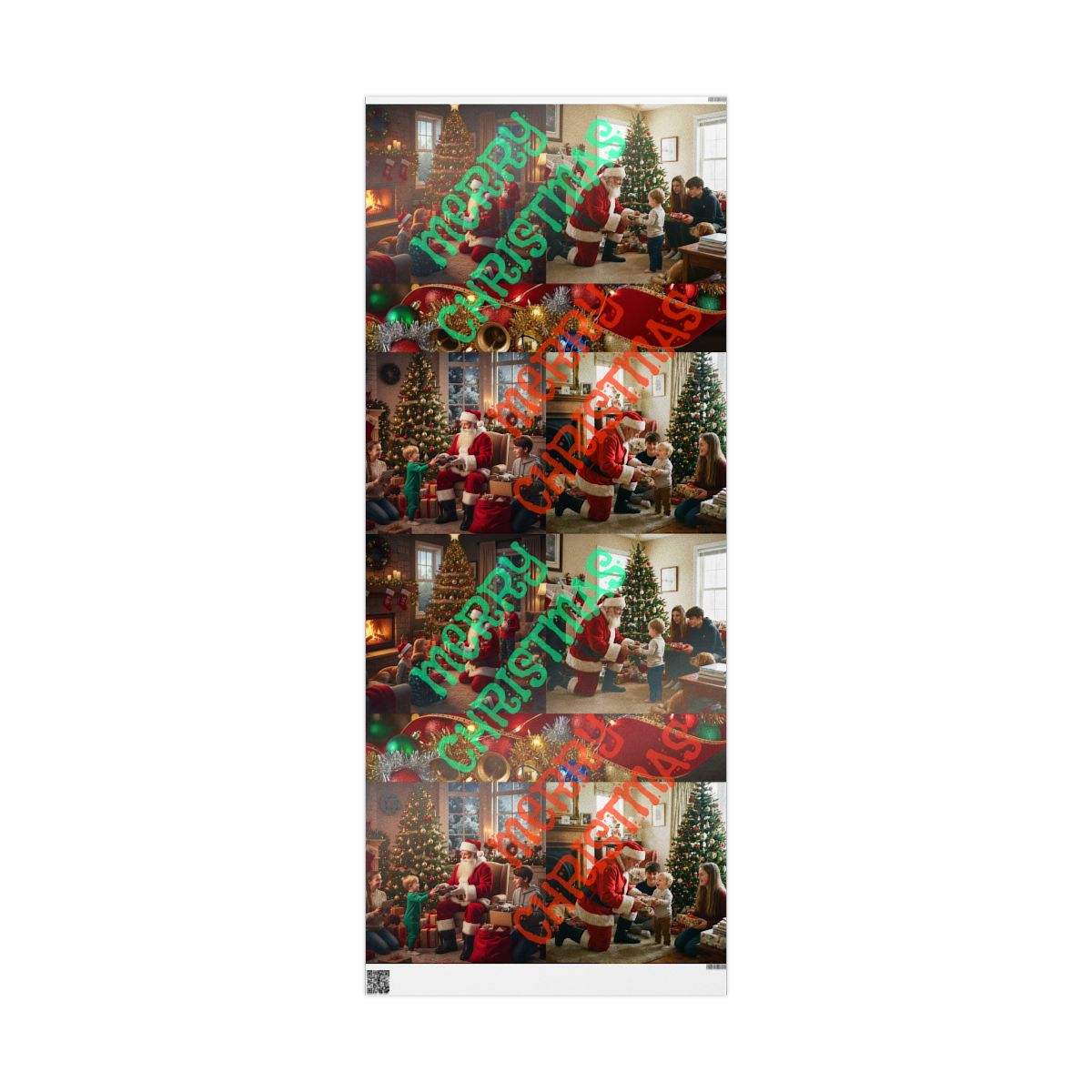 Merry Christmas Santa Family Decorative Stretched Canvas