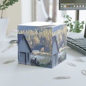 Scenic Forest Cabin and Deer Desk Organizer Box