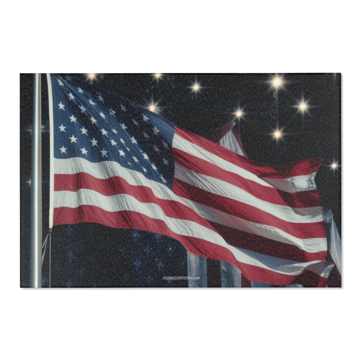 American Flag and Stars Canvas Wall Art Print