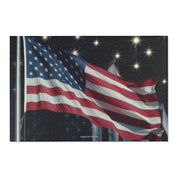 American Flag and Stars Canvas Wall Art Print