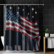 American Flag With Stars Shower Curtain Decor
