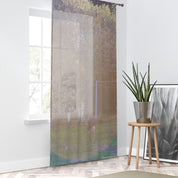 Deer Near Fence Nature Scene Window Curtain