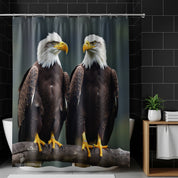 Majestic Bald Eagles on Branch Shower Curtain