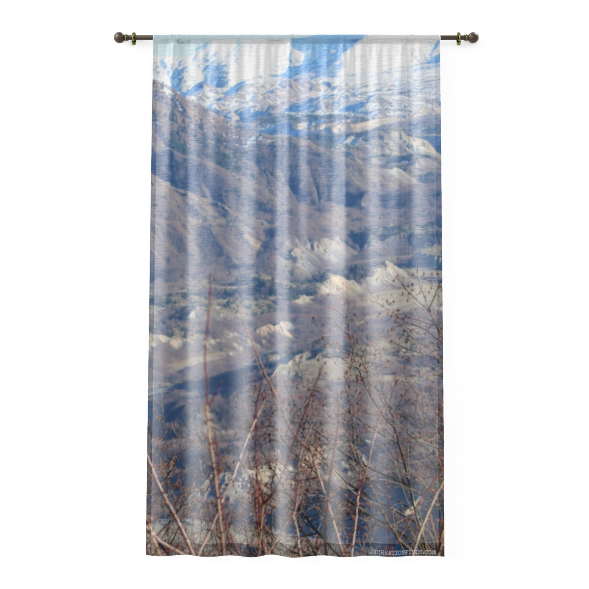 Mountain View Window Curtain, Snowy Peaks Curtains, Nature Scene Drapes, Scenic Landscape Window Treatment, Home Decor Curtains