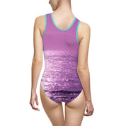 Sunset Reflecting On Ocean Waves One-Piece Swimsuit