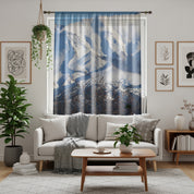 Snowy Mountain Window Curtain, Winter Mountain View, Nature Inspired Room Decor, Landscape Photography Curtain, Mountain Range Scenic View