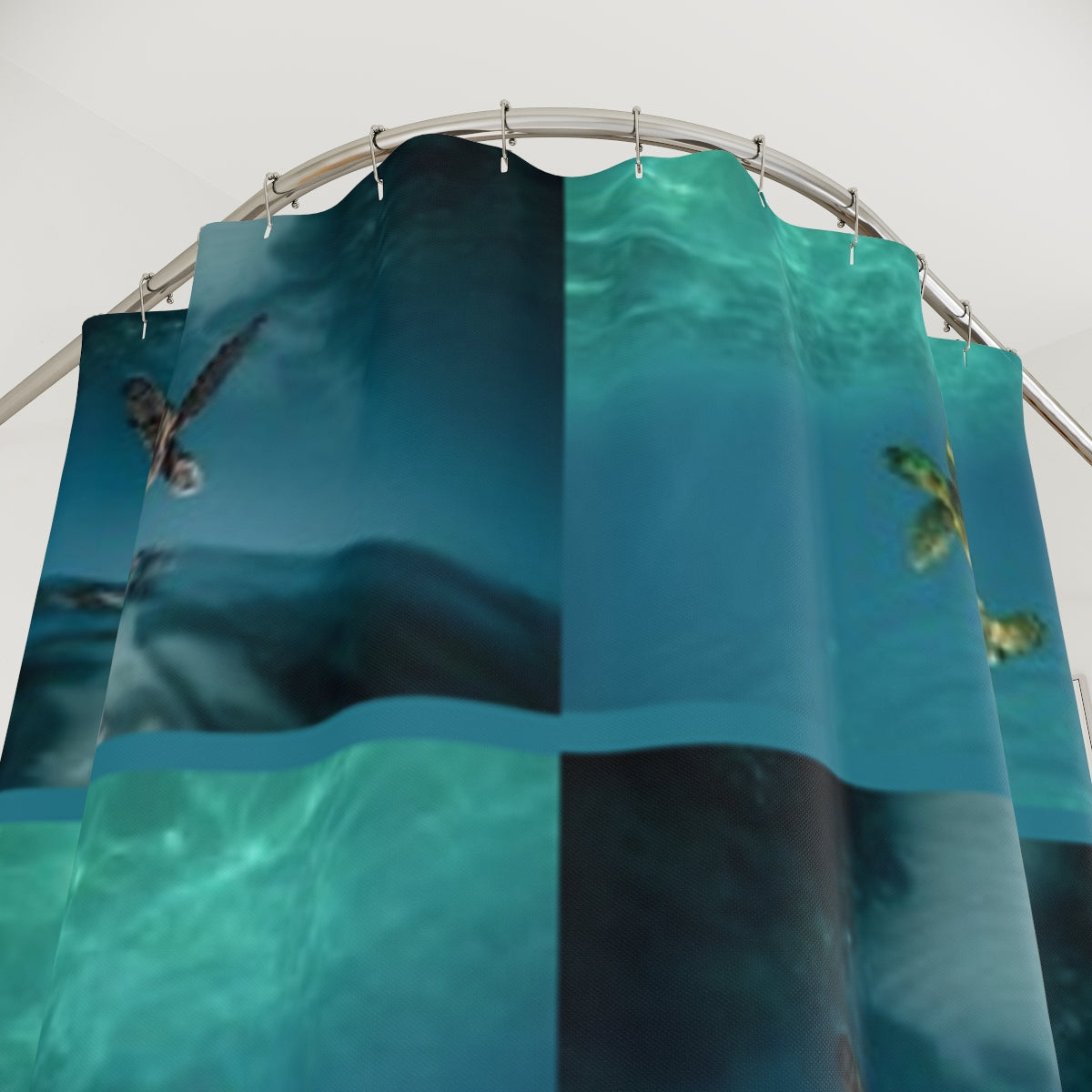Oceanic Sea Turtle Themed Shower Curtain Decor
