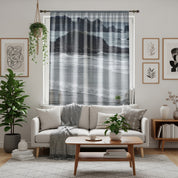 Coastal Rock Formations Window Curtain, Beach View Drapes, Ocean Waves Home Decor, Serene Seascape Curtains, Nature Photography