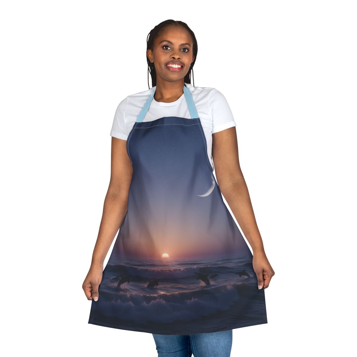 Sunset Over Ocean Scene Apron cooking apron