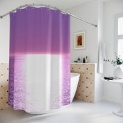 Purple and White Gradient Ocean Shower Curtain