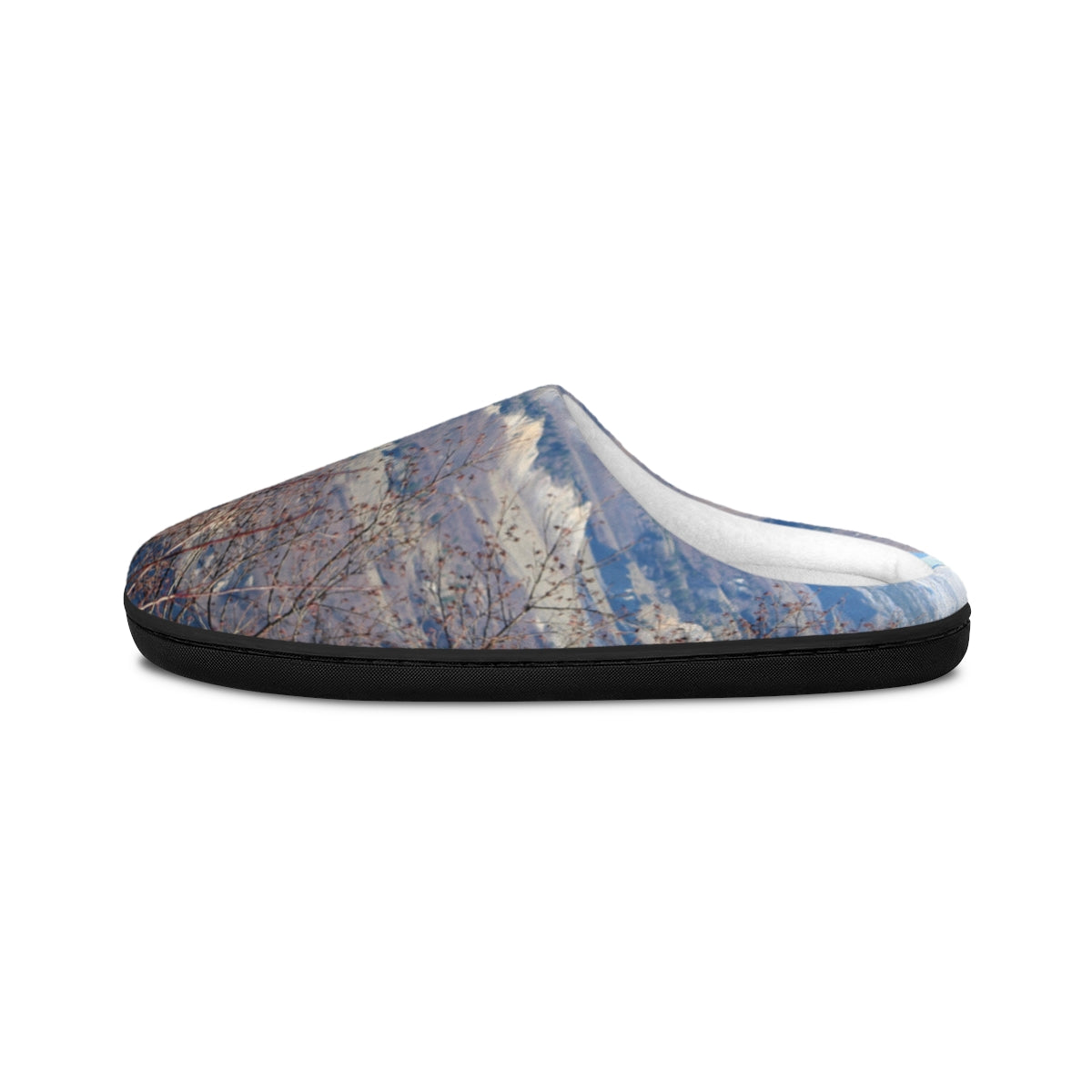 Cozy Winter Mountain Scenery Print Slippers