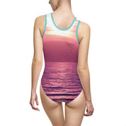 Vibrant Sunset Over Ocean One-Piece Swimsuit
