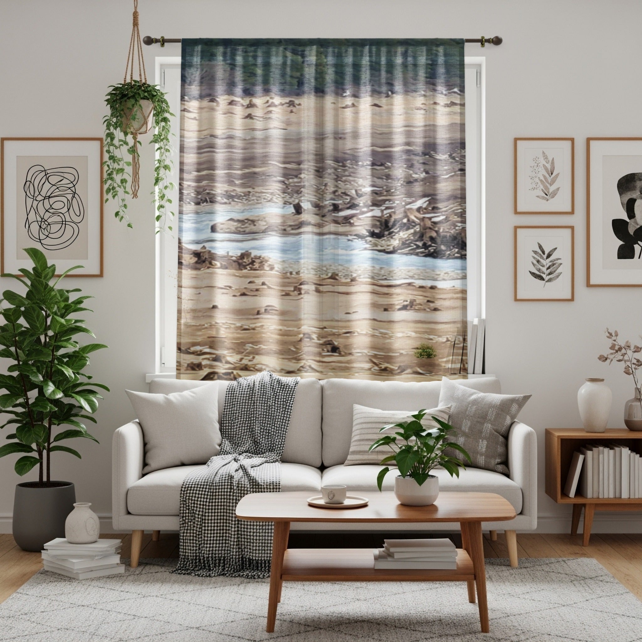 Deforested Landscape Window Curtain, River Stump Decor, Nature Window Covering, Rustic Cabin Home Decor, Eco Friendly Room Darkening