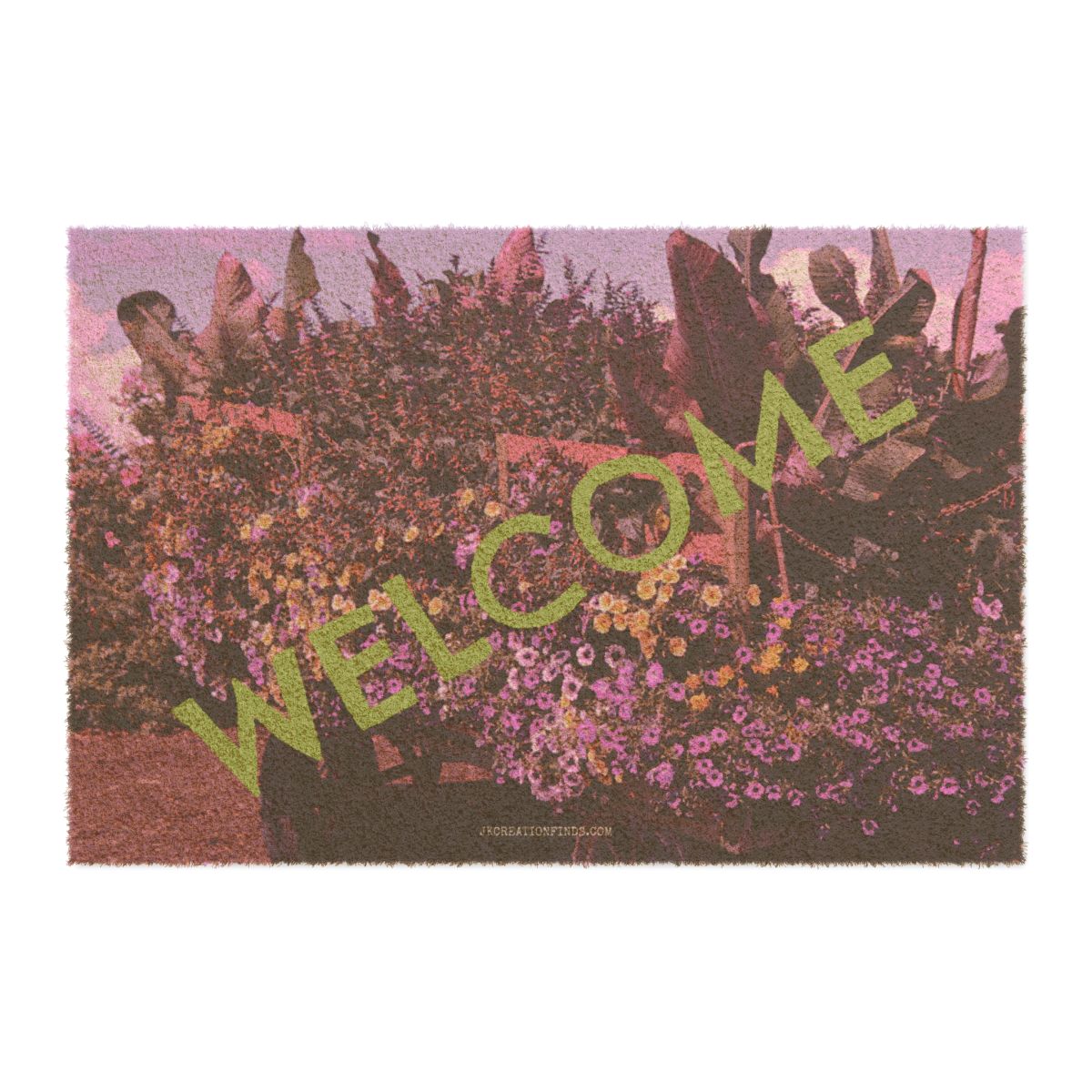 Welcome Floral Garden Outdoor Mat Housewarming Decor