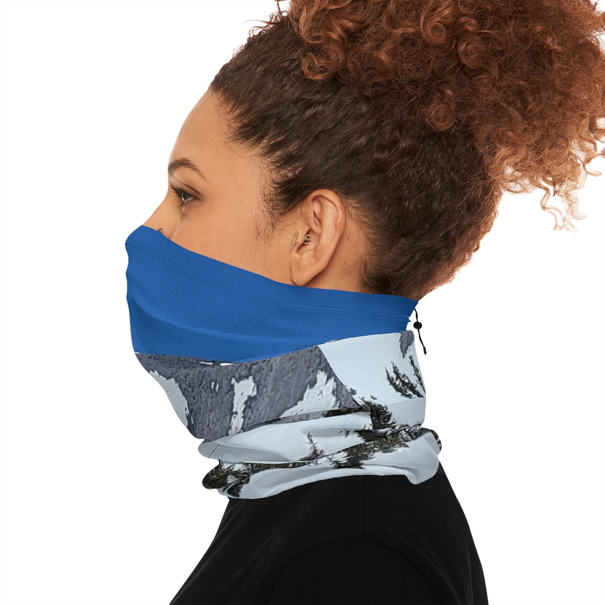 Snowy Mountain Scenery Blue Neck Gaiter Face Mask