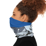 Snowy Mountain Scenery Blue Neck Gaiter Face Mask