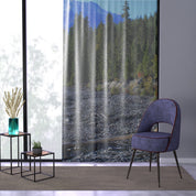 Mountain View Window Curtain, Evergreen Forest Curtains, Nature Inspired Window Decor, Scenic Landscape Drapes, Mountain Range Home Decor