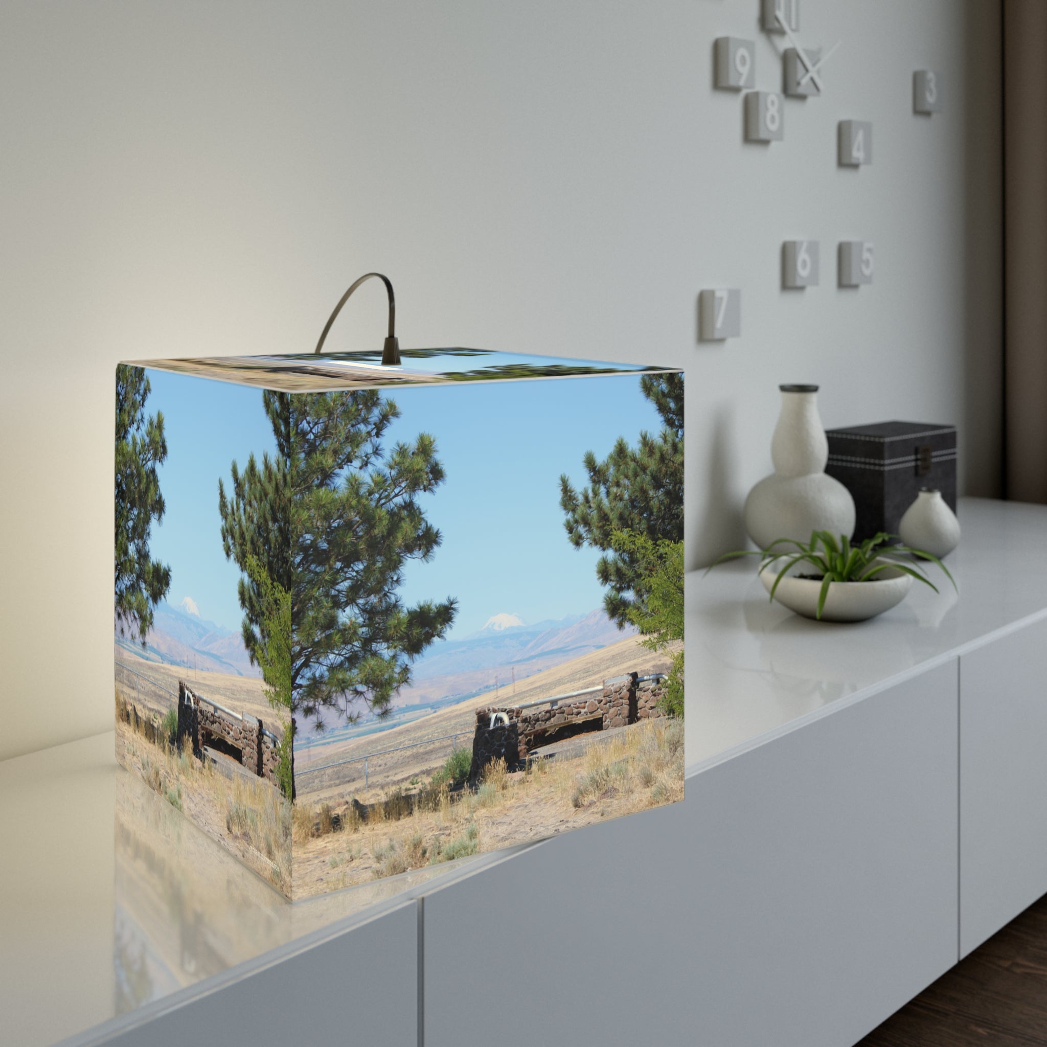 Blue Sky Desert Hills Stone Wall Pine Trees product type