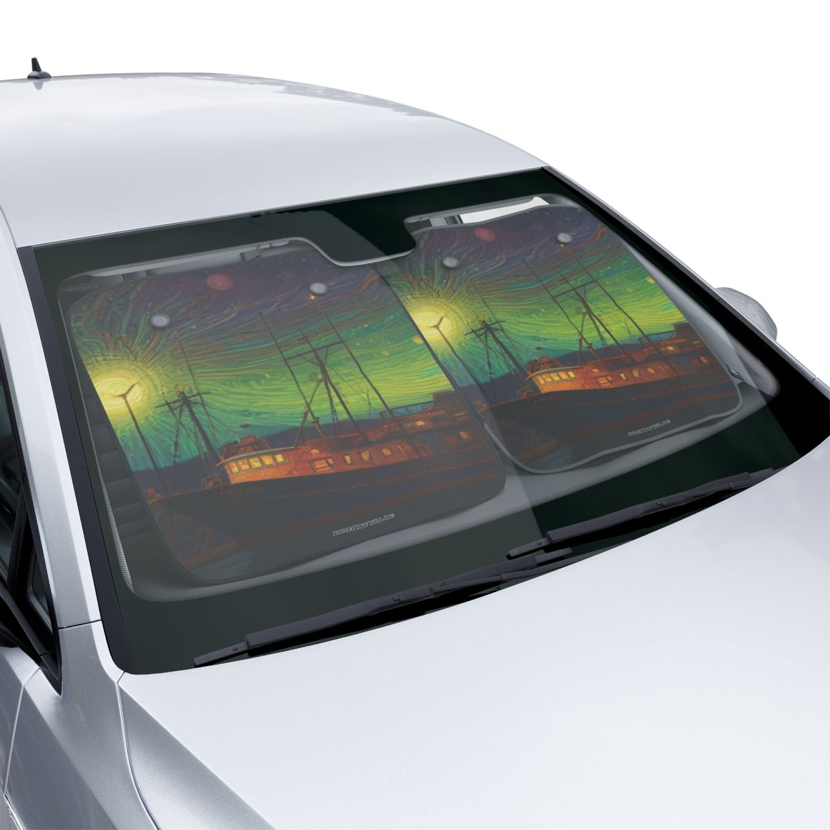 Colorful Starry Night Town Car Windshield Sunshade Cover