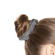 Chic Black Hair Scrunchie for Stylish Bun or Ponytail