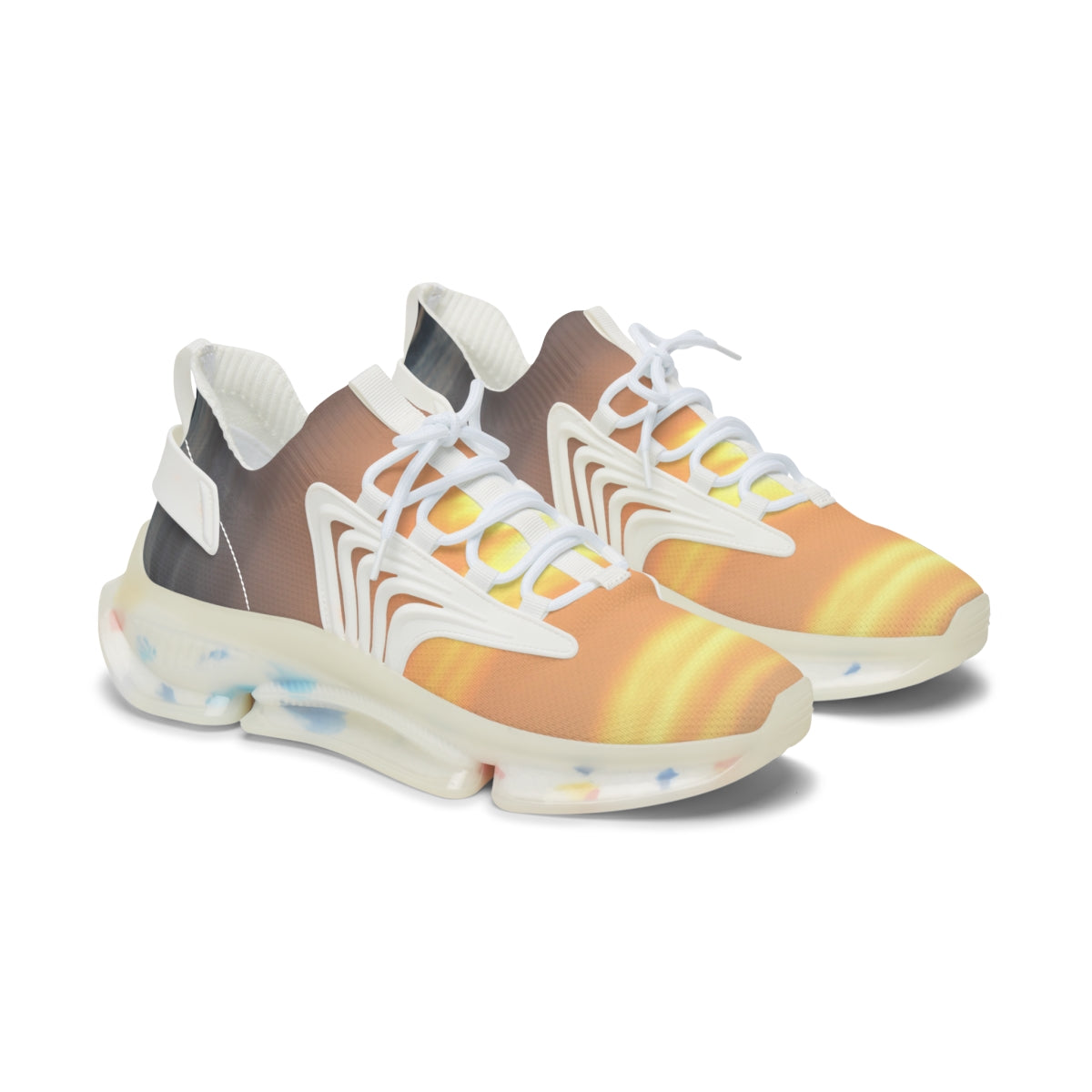 Sunset Beach Womens Mesh Sneakers, Coastal Scene, Ocean View, Beach Lover Gift, Womens Running Shoes, Unique Gift For Her