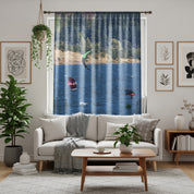 Scenic Ocean View with Kite Surfing Curtain Product