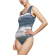 Ocean Waves Design One-Piece Swimsuit