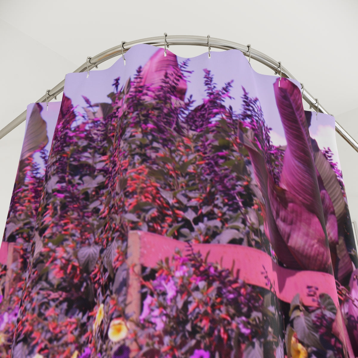 Vibrant Floral Themed Bathroom Shower Curtain
