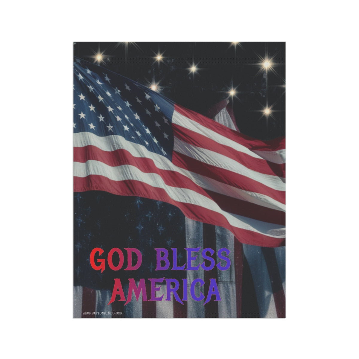 Patriotic Decoration God Bless America Flag Decor Poster