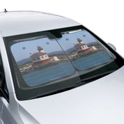 Lighthouse Ocean View Car Windshield Sunshade