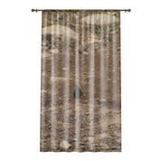 Butterfly Window Curtain, Nature Inspired Drapes, Insect Art Home Decor, Earth Tone Window Panels, Bohemian Style Curtains, Rustic Design