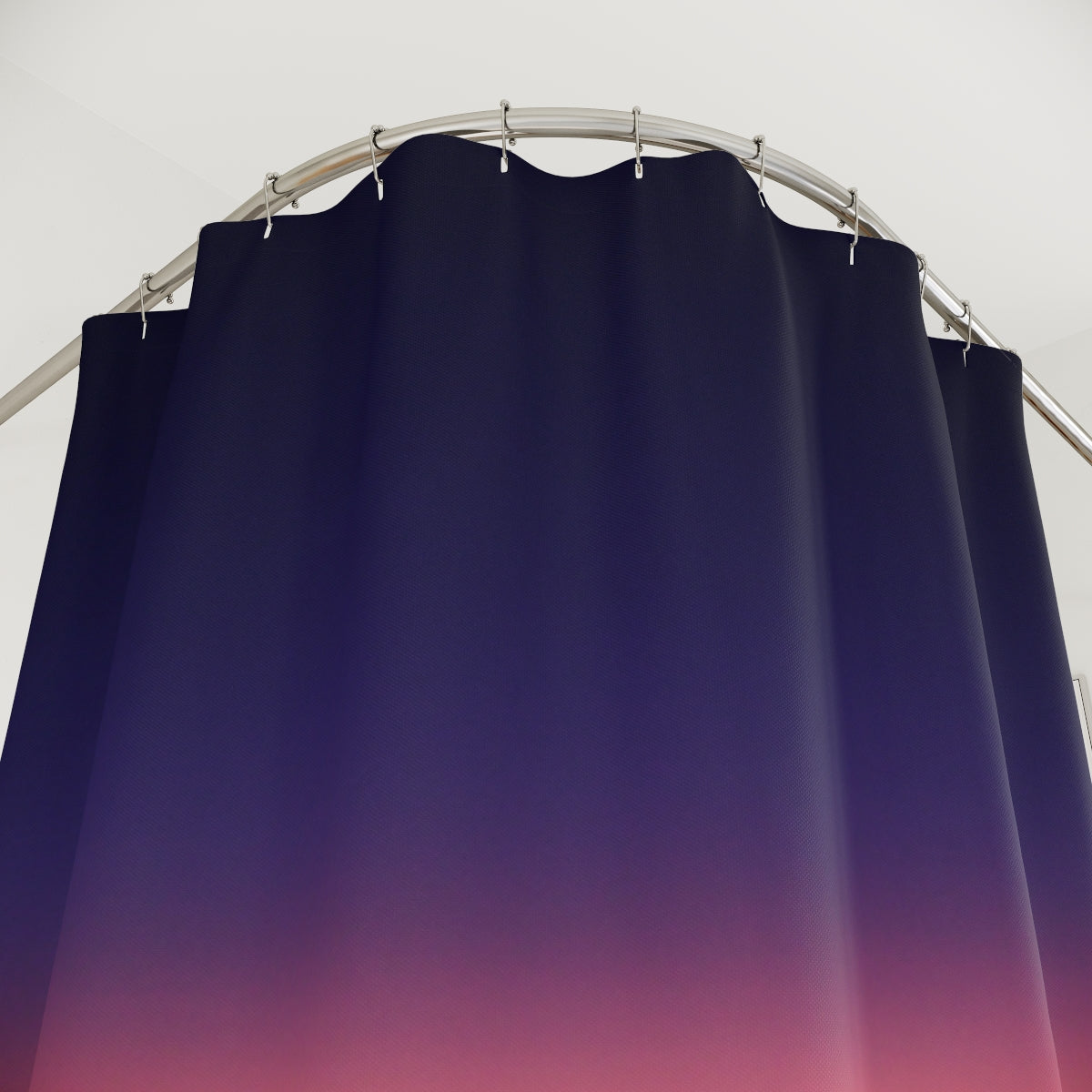 Elegant Navy Blue and Pink Ombre Shower Curtain