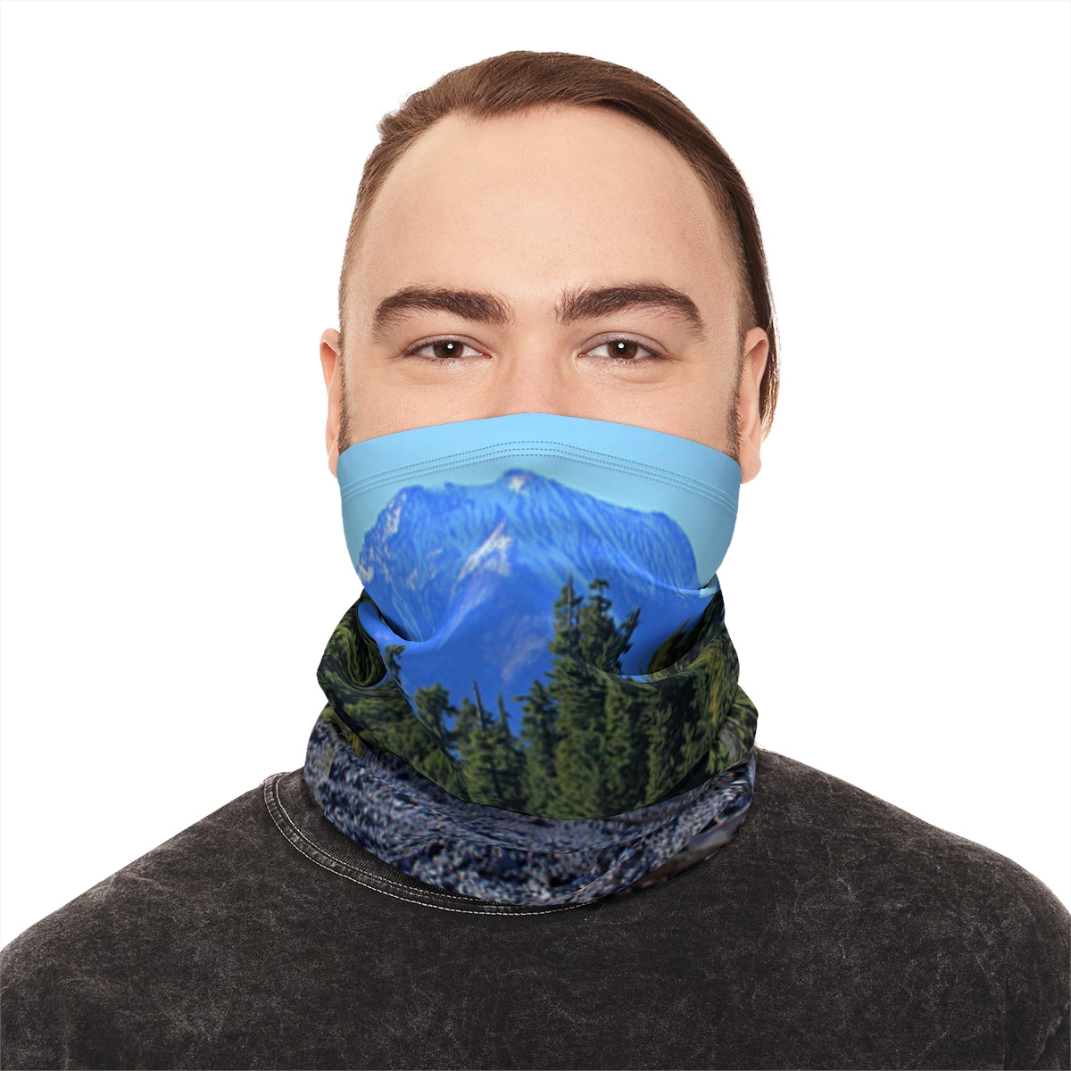 Scenic Mountain and Forest Design Neck Gaiter Product