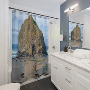 Beach Rock Image Shower Curtain Bathroom Decor