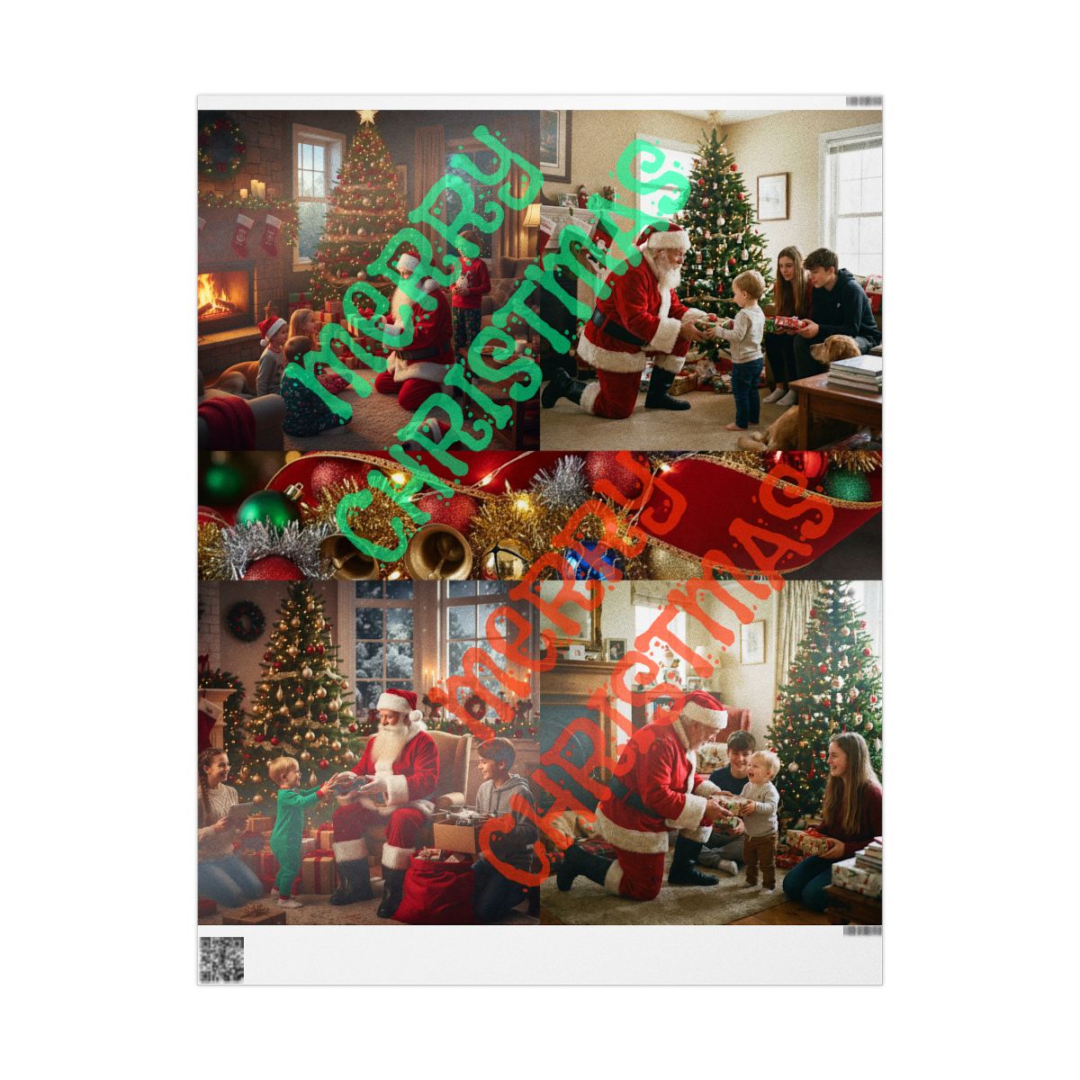 Merry Christmas Family Santa Claus Holiday Poster