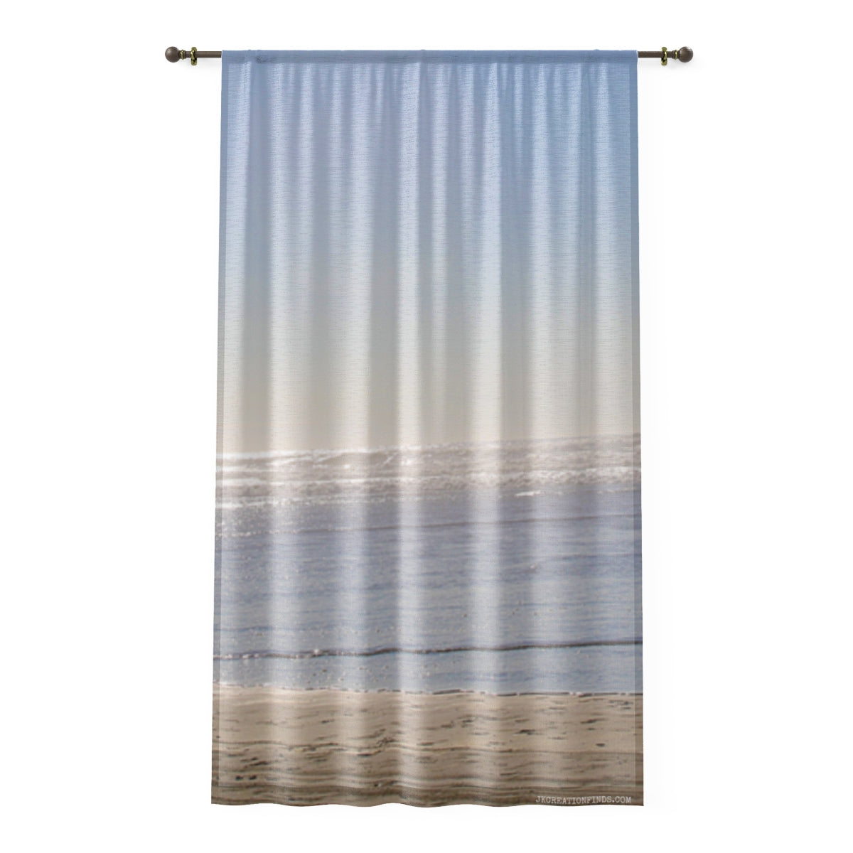 Serene Ocean View Window Curtain, Beach Scene Curtains, Coastal Home Decor, Relaxing Seascape Window Treatment, Calming Beach Photography