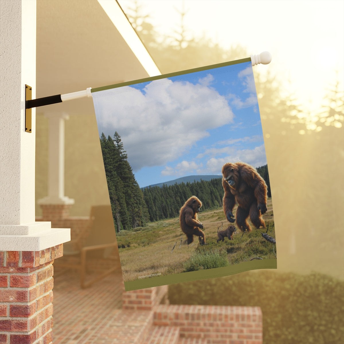 Bigfoot Family Outdoor Scenic Flag for Home Decor
