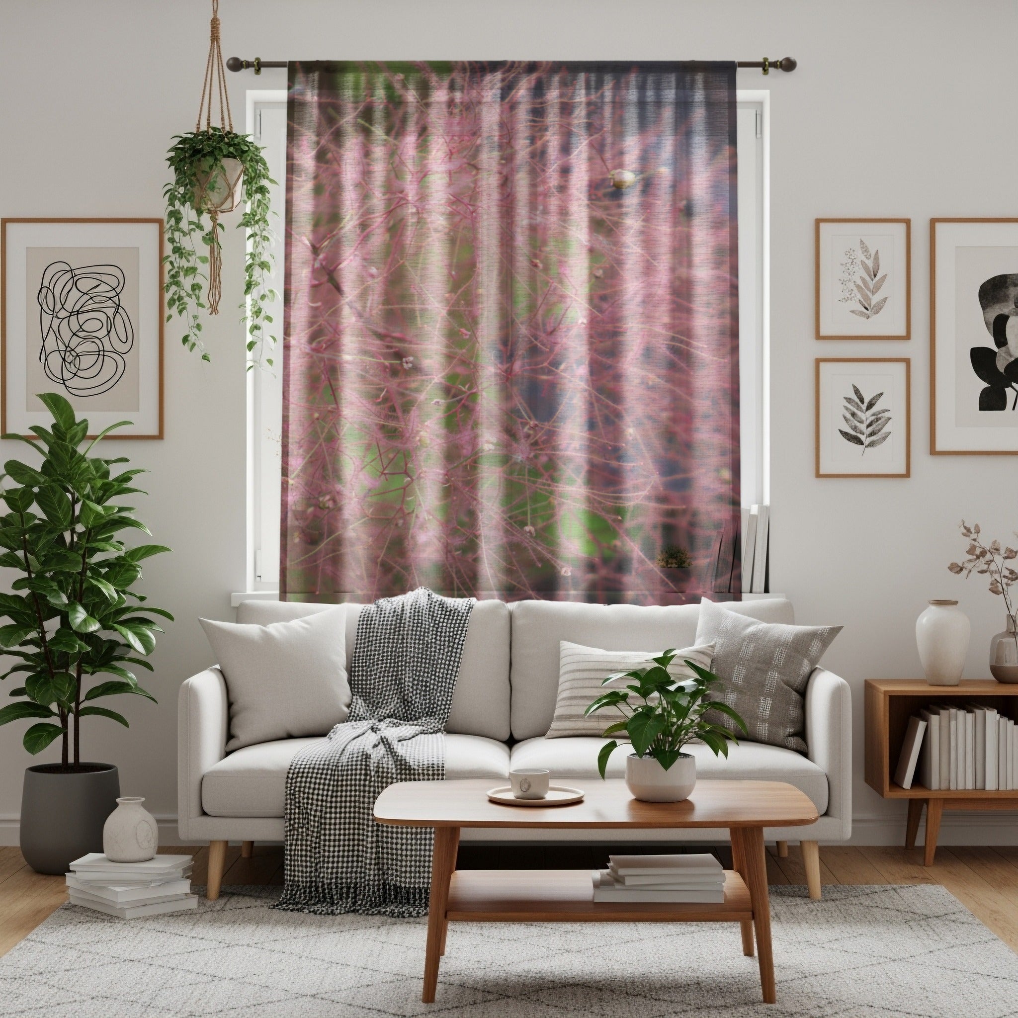 Abstract Floral Pattern Living Room Curtain Decor