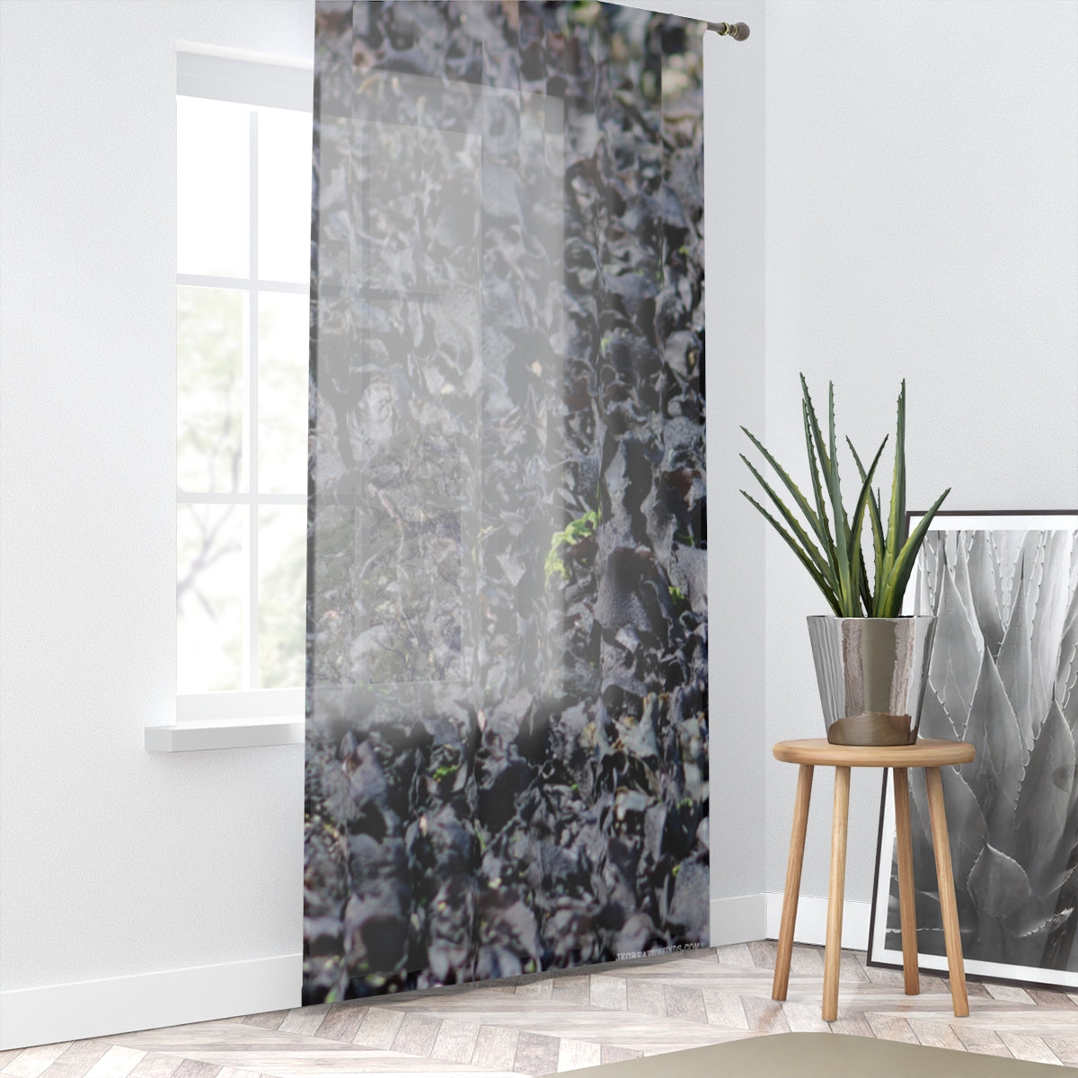 Dark Seaweed Window Curtain, Ocean Botanical, Moody Home Decor, Coastal Living, Algae Print, Nature Inspired, Unique Drapes