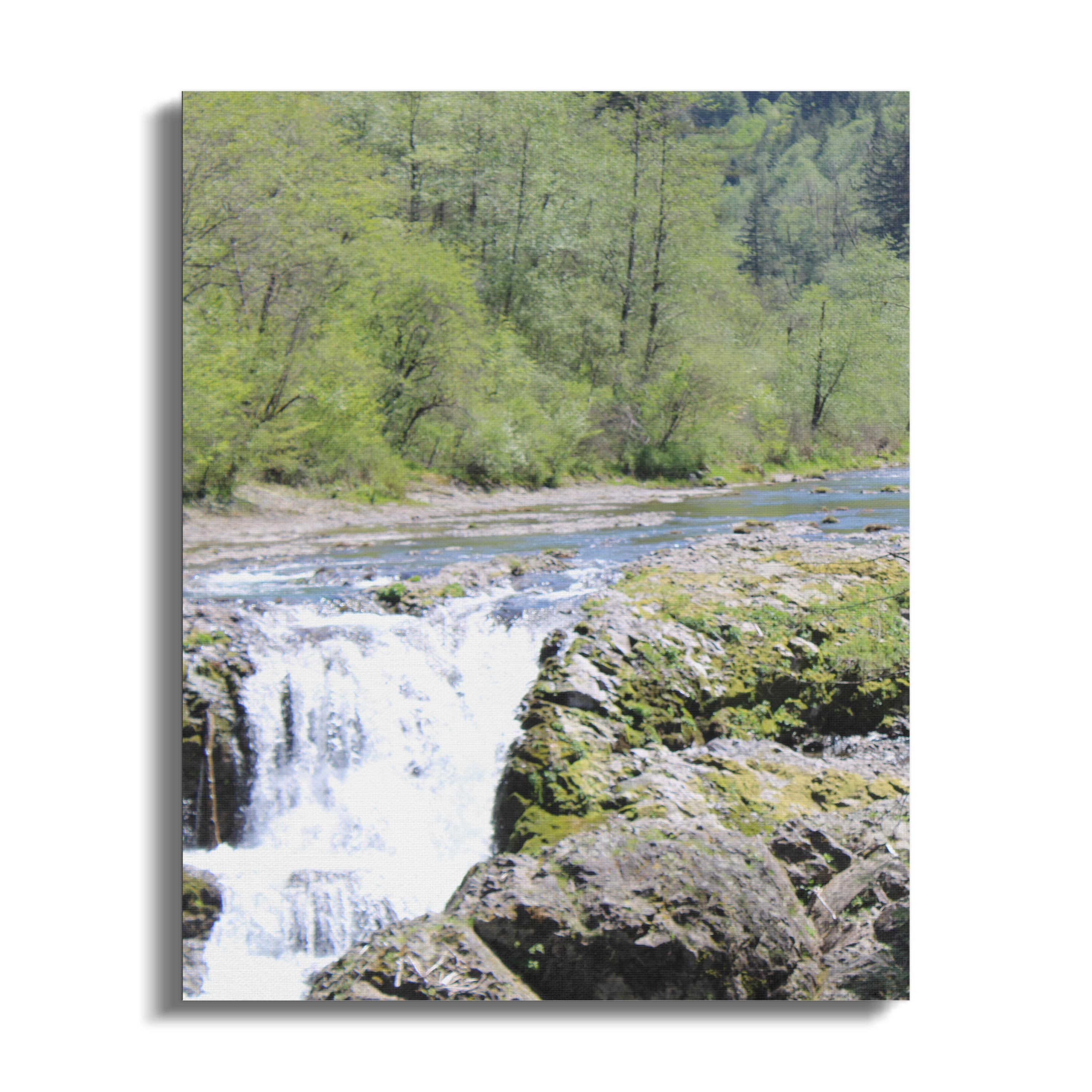 Serene Forest Waterfall landscape art product